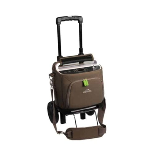 concentrador de oxigeno simplygo en su maleta de transporte