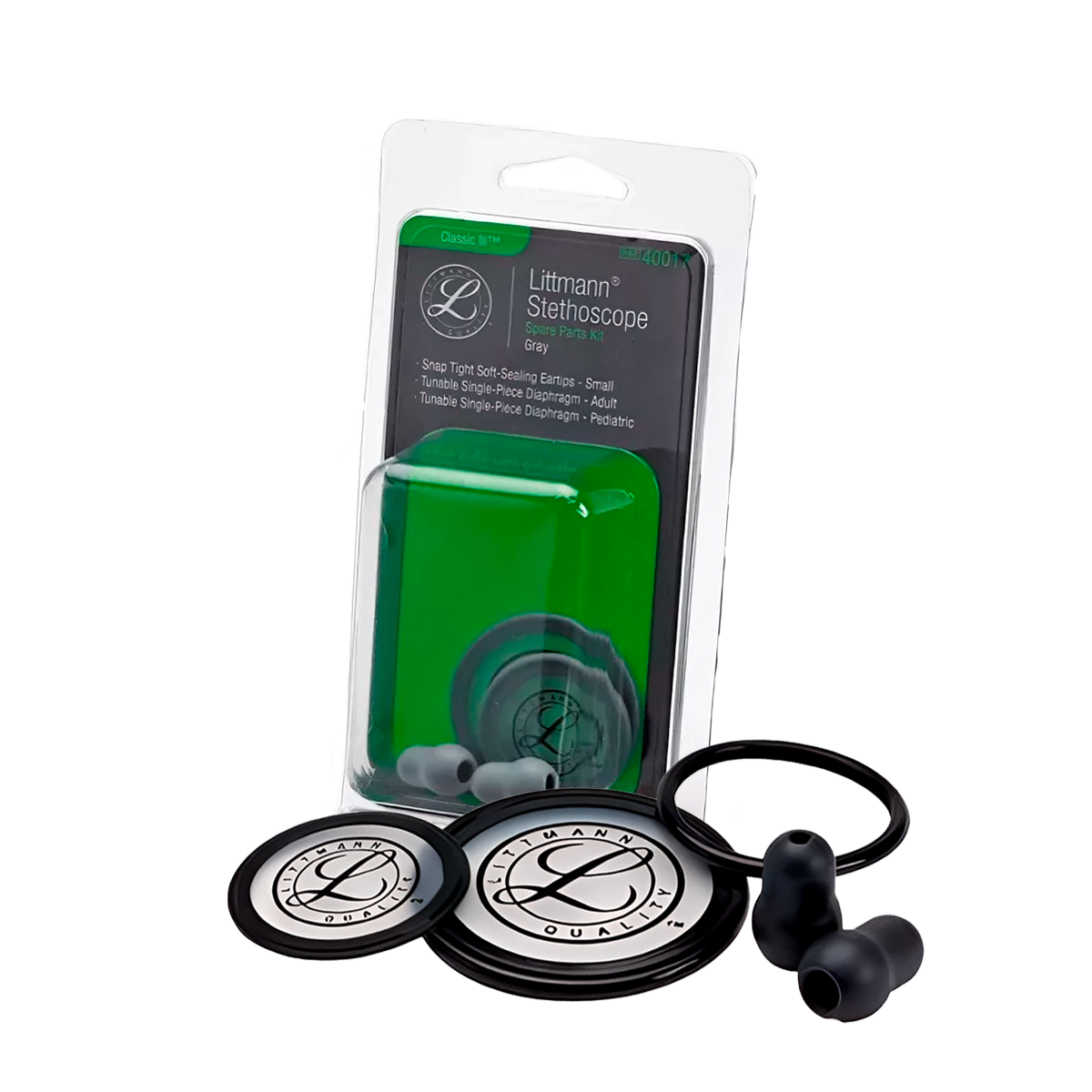 Kit partes para littmann classic III color negro