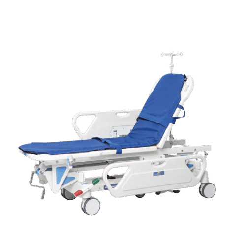 Camilla para transporte de pacientes SKK B C 1 lateral izquierdo con barandas abajo